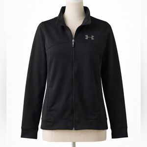 Under Armour Black Full Zip Jacket Front Pockets Athletic Youth Large